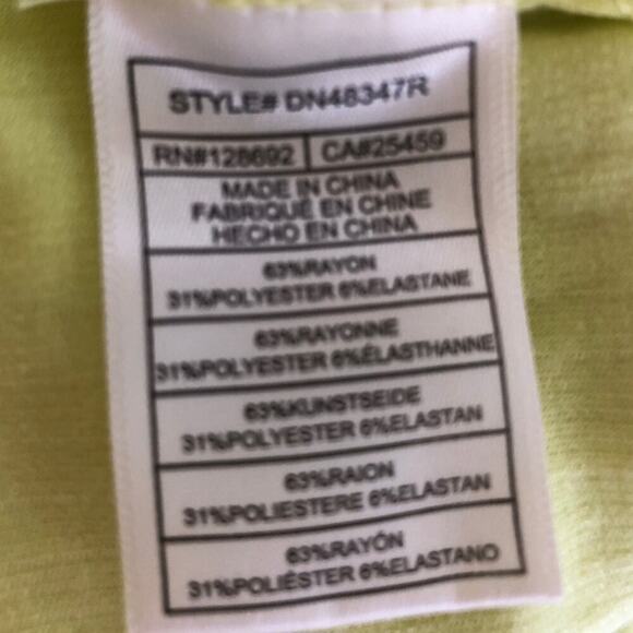 Steve Madden Dress Long Sleeve Tie Waist Ribbed Sweater Sunny Lime Yellow NWT L - Picture 5 of 7